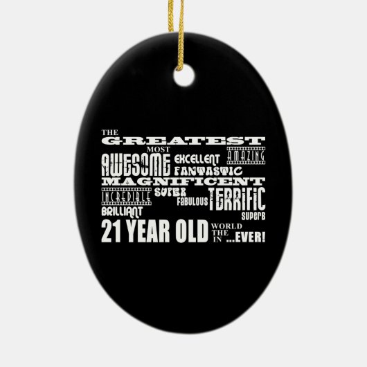 21ste verjaardag van Cool Fun Greatest 21 jaar oud Keramisch Ornament (Achterkant)