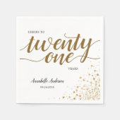 21ste verjaardag van de 21ste gouden Confetti Servet (Voorkant)