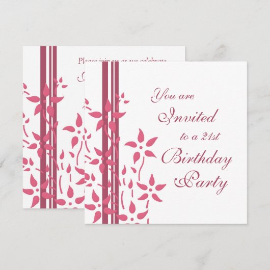 21ste verjaardag van de Floral Kaart (Voorkant / Achterkant)