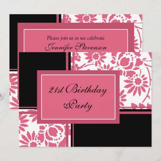 21ste verjaardag van de Floral Kaart (Voorkant / Achterkant)