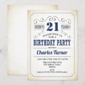 21ste verjaardag van de geboorte - Retro Creamy Wh Kaart (Voorkant / Achterkant)