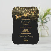 21ste verjaardag van de goudprijs van Glitter Stil Kaart (Staand voorkant)