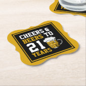 21ste verjaardag van de kaasmakerij en de biersect kartonnen onderzetters (Gekanteld)