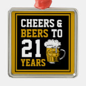 21ste verjaardag van de kaasmakerij en de biersect metalen ornament (Voorkant)