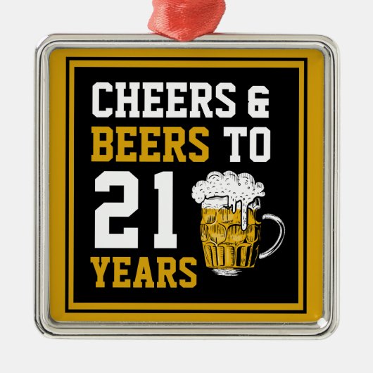 21ste verjaardag van de kaasmakerij en de biersect metalen ornament (Voorkant)