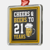 21ste verjaardag van de kaasmakerij en de biersect metalen ornament (Links)