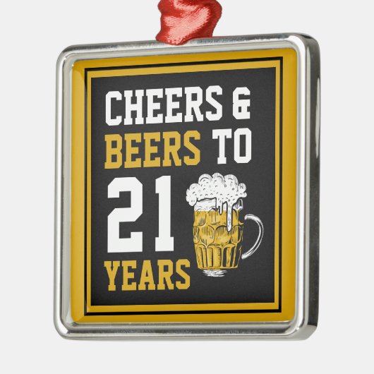 21ste verjaardag van de kaasmakerij en de biersect metalen ornament (Links)