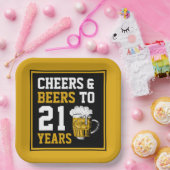 21ste verjaardag van de kaasmakerij en de biersect papieren bordje (Feest)