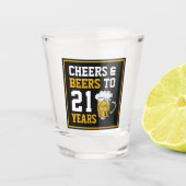 21ste verjaardag van de kaasmakerij en de biersect shot glas (Voorkant)