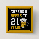 21ste verjaardag van de kaasmakerij en de biersect vierkante button 5,1 cm (Voorkant)