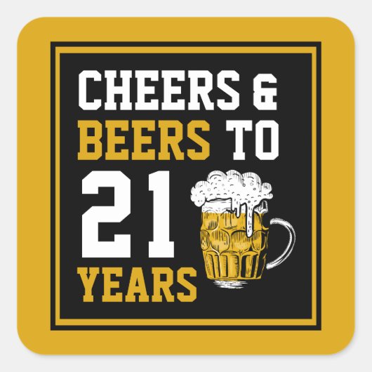 21ste verjaardag van de kaasmakerij en de biersect vierkante sticker (Voorkant)