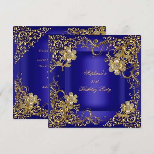 21ste verjaardag van de koninklijke blauwe goudblo kaart (Voorkant / Achterkant)
