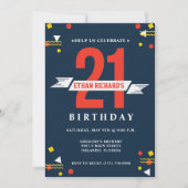 21ste verjaardag van de marineblauw-brouwerij-part kaart (Voorkant)