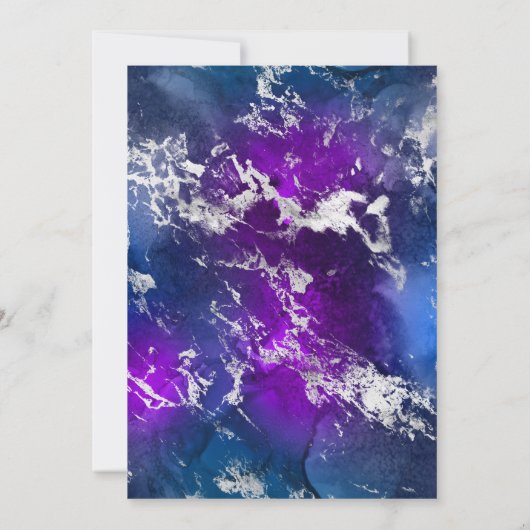 21ste verjaardag van de Paars, blauw en zilvergala Kaart (Achterkant)