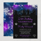 21ste verjaardag van de Paars, blauw en zilvergala Kaart (Voorkant / Achterkant)