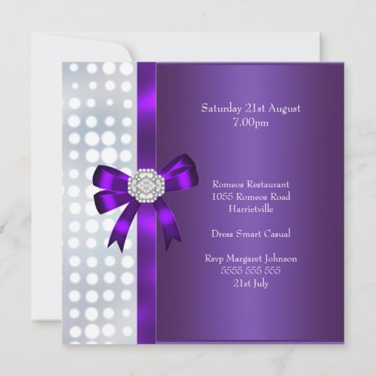 21ste verjaardag van de Paarse diamantboot Glitter Kaart (Achterkant)