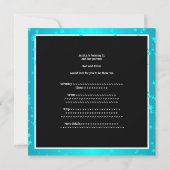 21ste verjaardag van de Turquoise Stars Black & Wh Kaart (Achterkant)