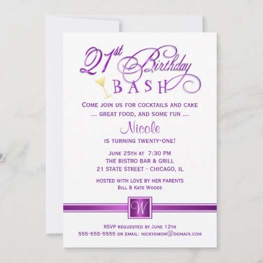 21ste verjaardag van de Uitnodigingen van de Parti (Achterkant)