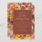 21ste verjaardag van de verbrande Sinaasappel van  Kaart (Voorkant / Achterkant)