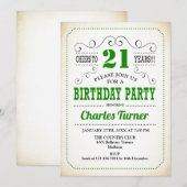 21ste verjaardag van de verjaardag van de Retro Cr Kaart (Voorkant / Achterkant)