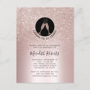 21ste verjaardag van de wedstrijd Blush Glitter Ch Briefkaart