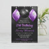 21ste verjaardag van de zwarte en Paarse Halloween Kaart (Staand voorkant)