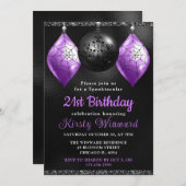 21ste verjaardag van de zwarte en Paarse Halloween Kaart (Voorkant / Achterkant)