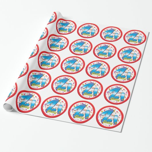 21ste verjaardag vandaag cadeaupapier (Uitgerold)