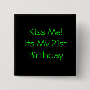 21ste verjaardag vierkante button 5,1 cm