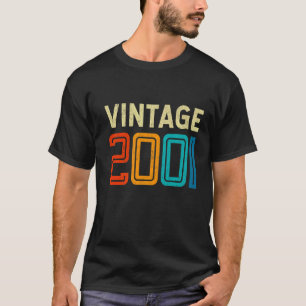 21ste Verjaardag Vintage 2001 21 Jaar Oud Mannen V T-shirt