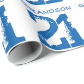 21ste verjaardag voor een kleinzoon, blauwe tekst cadeaupapier (Rol Hoek)