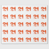 21ste verjaardag voor iedereen, oranje op wit. cadeaupapier (Vlak)