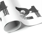 21ste verjaardag voor iedereen, zwart op wit. cadeaupapier (Rol Hoek)