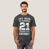 21ste verjaardag voor pap mam 21 jaar oude Son Gif T-shirt (Voorkant volledig)