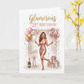 21ste verjaardag voor vrouwen kaart (Gele Bloem)