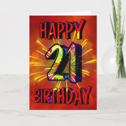 21ste verjaardag vuurwerk kaart (Voorkant)
