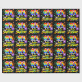 21ste verjaardag: vuurwerk, regenboogblik # "21" cadeaupapier