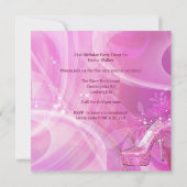 21ste verjaardag White Pink Martini Shoe Kaart (Achterkant)