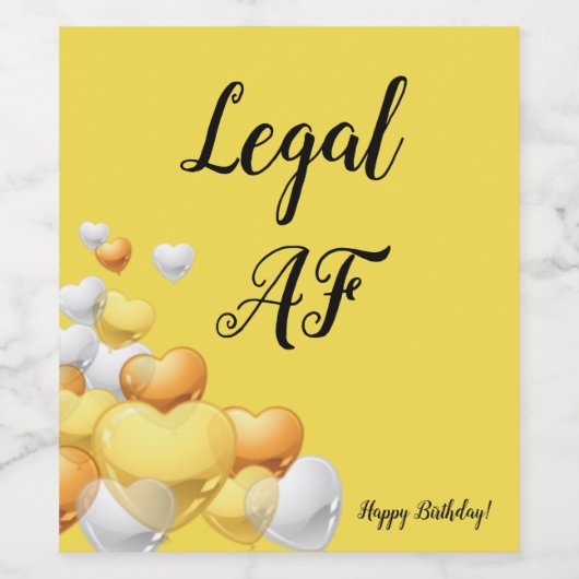 21ste verjaardag Wijnlabel Wijn Etiket (Enkel label)