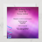 21ste verjaardag Witte Roze Paarse Martini-ballonn Kaart (Achterkant)