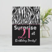 21ste verjaardag Zebra Stripes Black White Kaart (Staand voorkant)