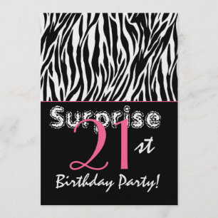 21ste verjaardag Zebra Stripes Black White Kaart