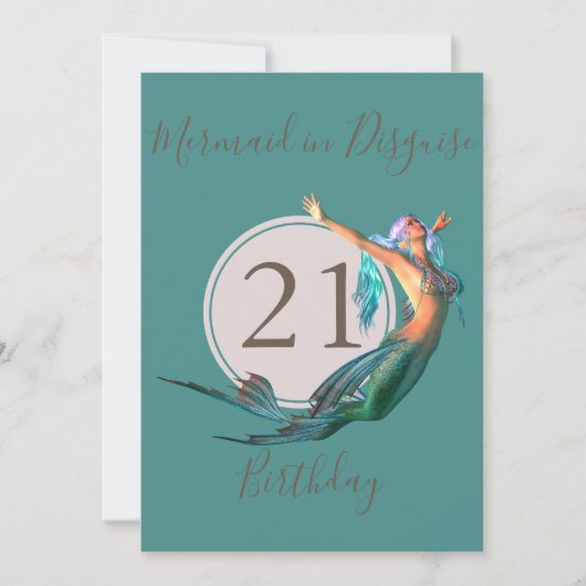 21ste verjaardag Zeemeermin Gewaardeerde verjaarda Kaart (Voorkant)