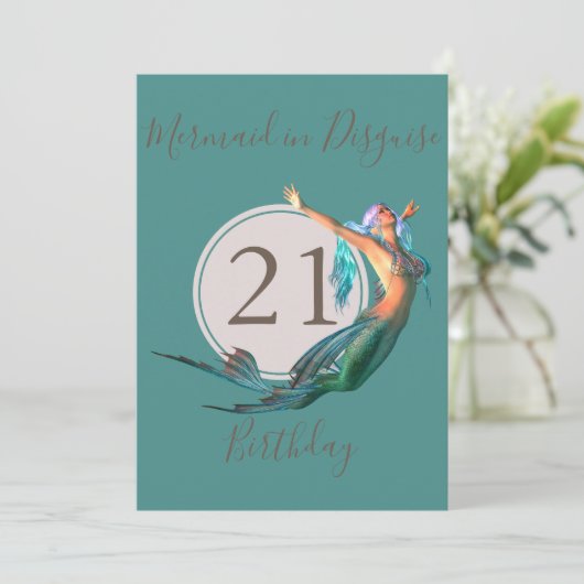21ste verjaardag Zeemeermin Gewaardeerde verjaarda Kaart (Staand voorkant)