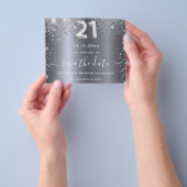 21ste verjaardag zilveren glitter budget behalve d flyer (Hand)