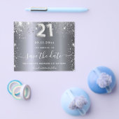 21ste verjaardag zilveren glitter budget behalve d flyer (Enkel)