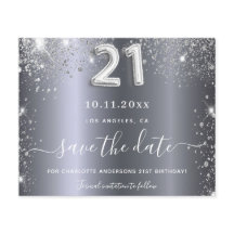 21ste verjaardag zilveren glitter budget behalve d