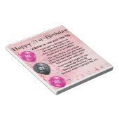 21ste verjaardag - zuster in Law Poem Notitieblok (Schuin)