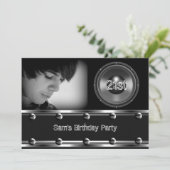 21ste verjaardag zwart Afbeelding van de 21ste ver Kaart (Staand voorkant)