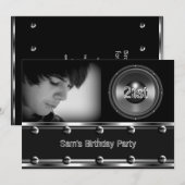 21ste verjaardag zwart Afbeelding van de 21ste ver Kaart (Voorkant / Achterkant)